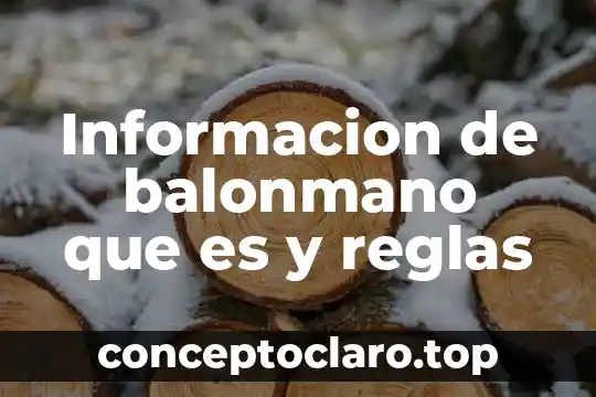 Informacion de balonmano que es y reglas