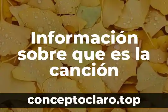 Información sobre que es la canción
