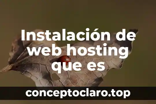 Instalación de web hosting que es