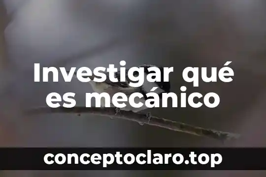 Investigar qué es mecánico