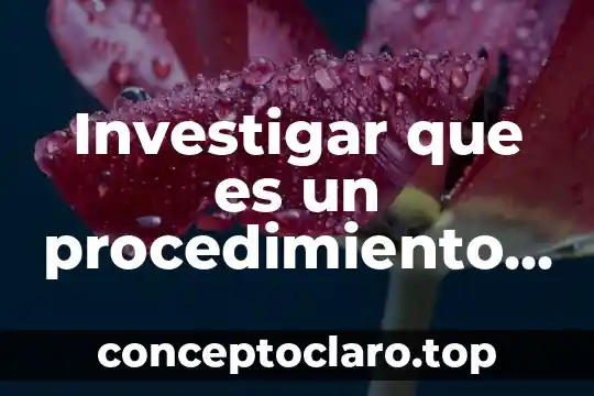 Investigar que es un procedimiento de calificaciones de prueba