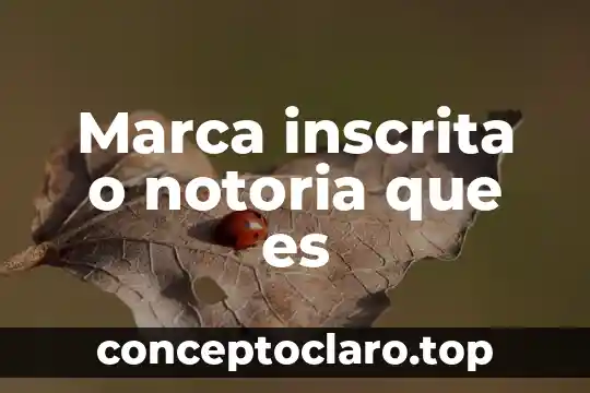 Marca inscrita o notoria que es