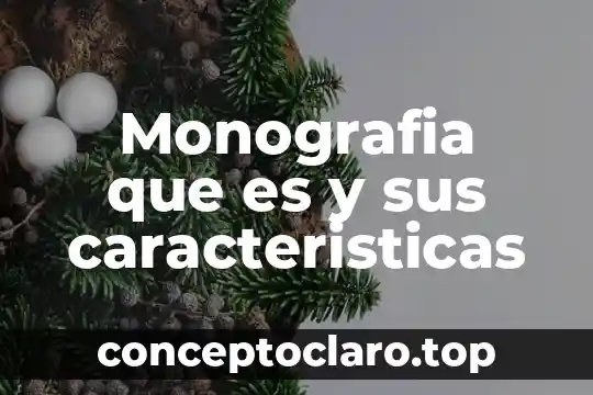 Monografia que es y sus caracteristicas