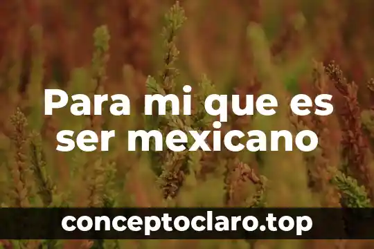 Para mi que es ser mexicano