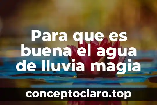 Para que es buena el agua de lluvia magia