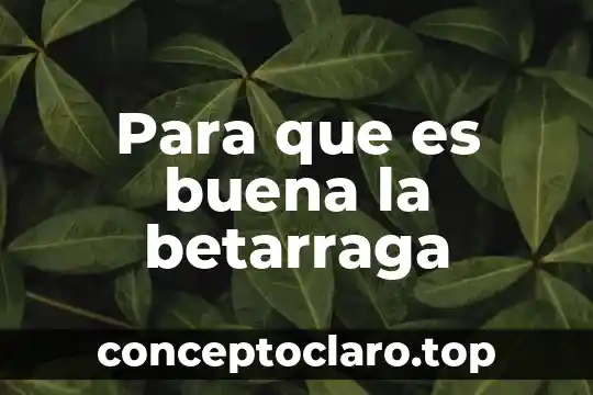 Para que es buena la betarraga