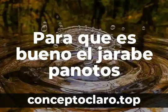 Para que es bueno el jarabe panotos