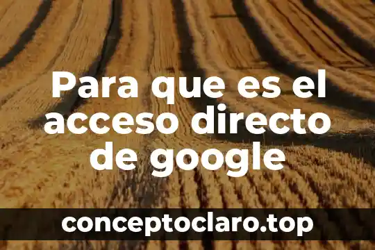 Para que es el acceso directo de google
