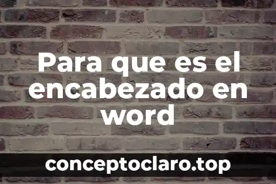Para que es el encabezado en word