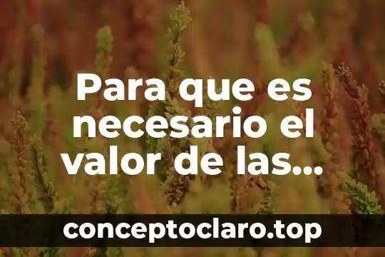 Para que es necesario el valor de las cosas