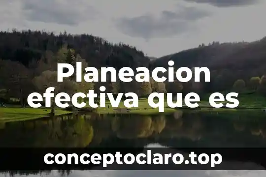 Planeacion efectiva que es