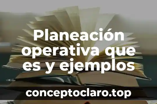 Planeación operativa que es y ejemplos