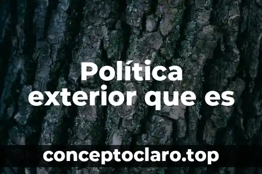 Política exterior que es