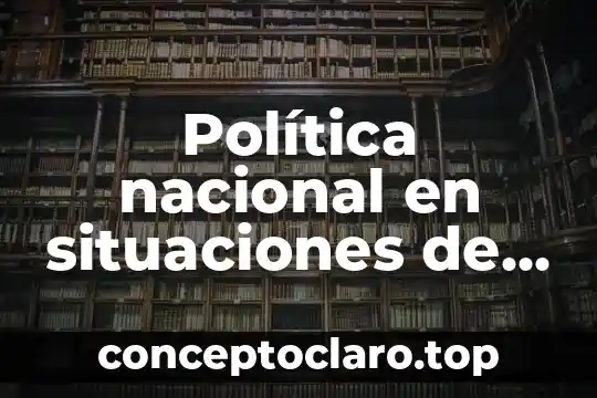 Que es mercado distintas situaciones 7 Política nacional en situaciones de desastres que es