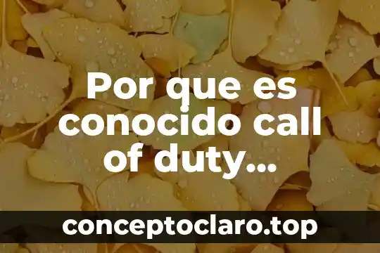 Por que es conocido call of duty modern warfare