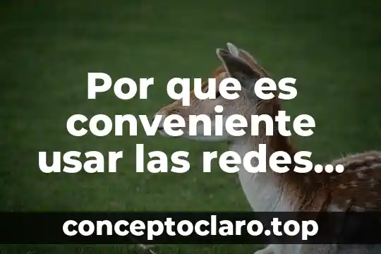 Por que es conveniente usar las redes sociales