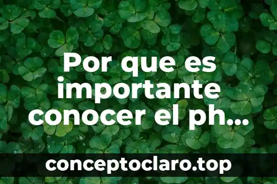 Por que es importante conocer el ph de las cosas