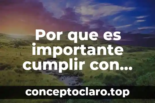 Por que es importante cumplir con tus obligaciones