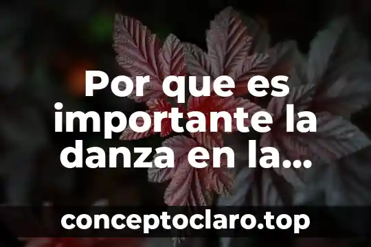 Por que es importante la danza en la practica actual