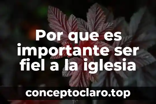 Por que es importante ser fiel a la iglesia