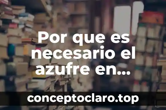 Por que es necesario el azufre en nuestro cuerpo