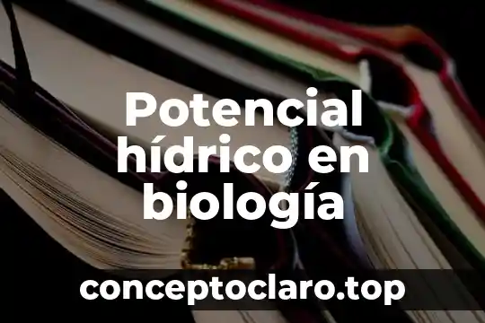 Potencial hídrico en biología