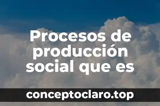 Procesos de producción social que es