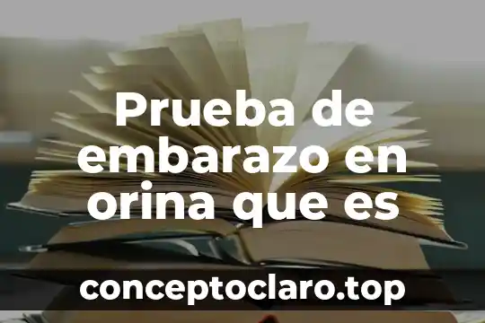 Prueba de embarazo en orina que es