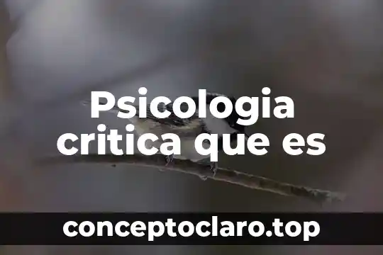 Psicologia critica que es
