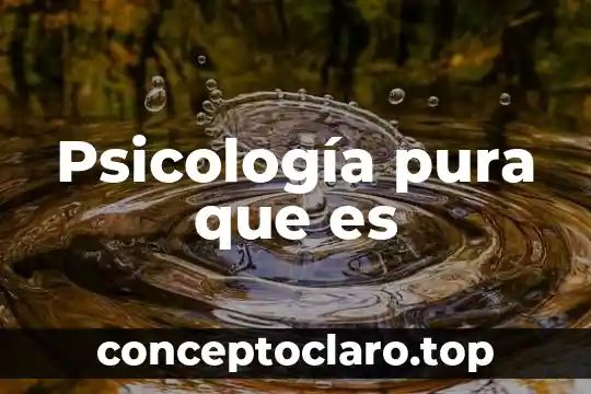 Psicología pura que es