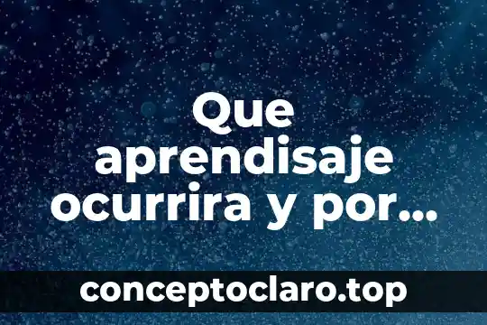 Que aprendisaje ocurrira y por que es importante