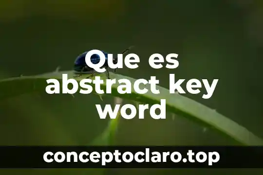 Que es abstract key word