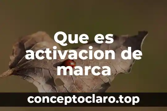 Que es activacion de marca