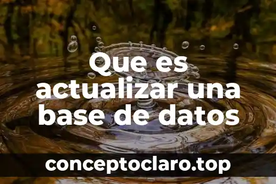Para que es el mantenimiento de una base de datos 7 Que es actualizar una base de datos