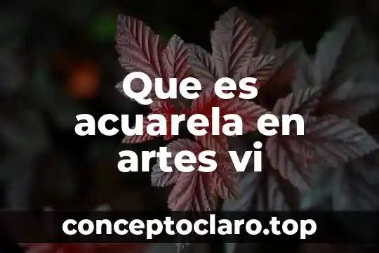 Que es acuarela en artes vi