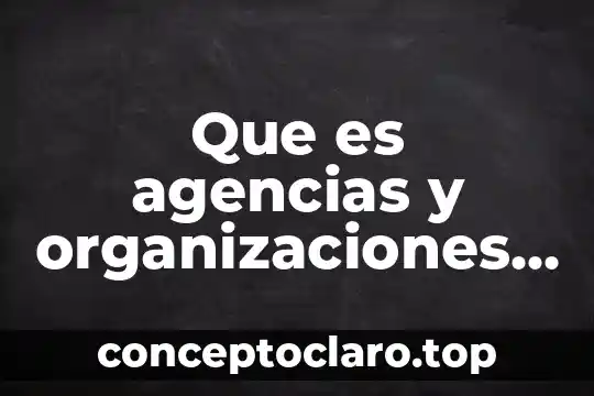 Que es agencias y organizaciones de servicio no lucrativos
