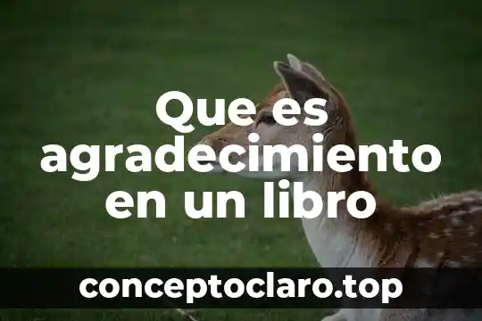 Que es agradecimiento en un libro