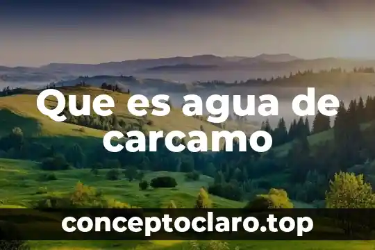Que es agua de carcamo