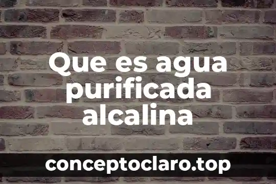 Que es agua purificada alcalina