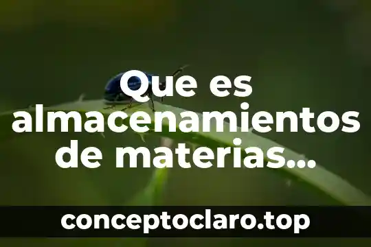 Que es almacenamientos de materias primas