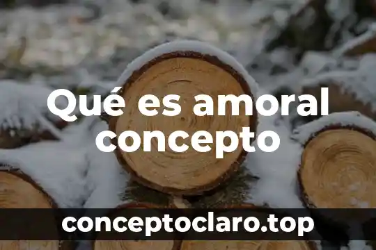 Qué es amoral concepto