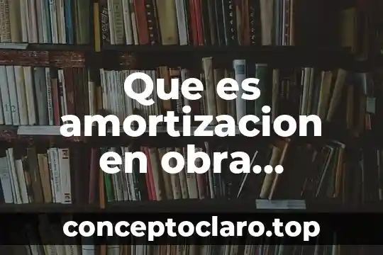 Que es amortizacion en obra publica