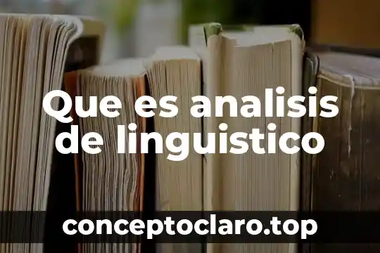 Que es analisis de linguistico