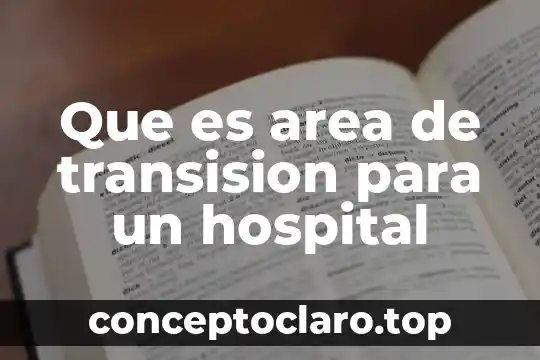 Significa que es un área vacía 4 Que es area de transision para un hospital