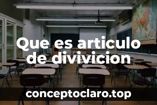 Que es articulo de divivicion
