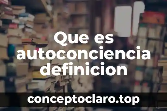 Que es autoconciencia definicion