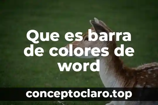 Que es barra de colores de word