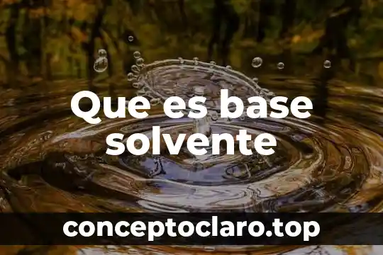 Que es base solvente