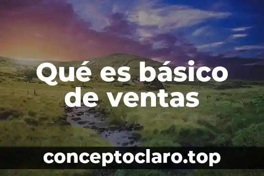 Que es el poema concepto basico 4 Qué es básico de ventas