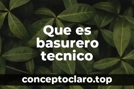 Que es un equipo tecnico 8 Que es basurero tecnico